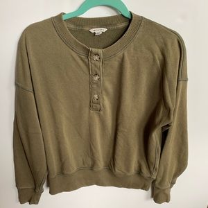 Green American Eagle Cropped Sweatshirt